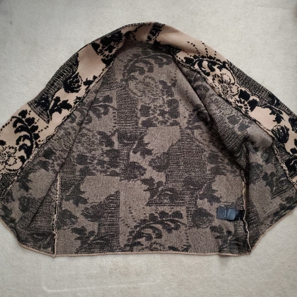 Anthropologie Lola cocoon cardigan sweater contrast print  XS/S black beige rust - Picture 10 of 16